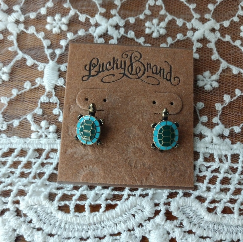Lucky Brand Turtle Earrings Studs Adorable